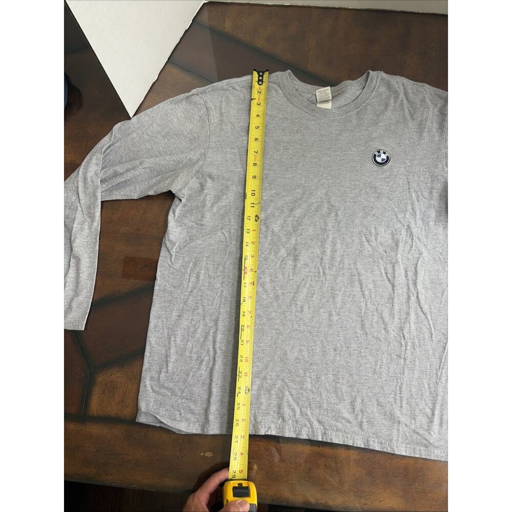 BMW T-Shirts long short - cotton blend gray blue mens XL Large - Picture 4 of 9